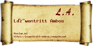 Löwentritt Ambos névjegykártya